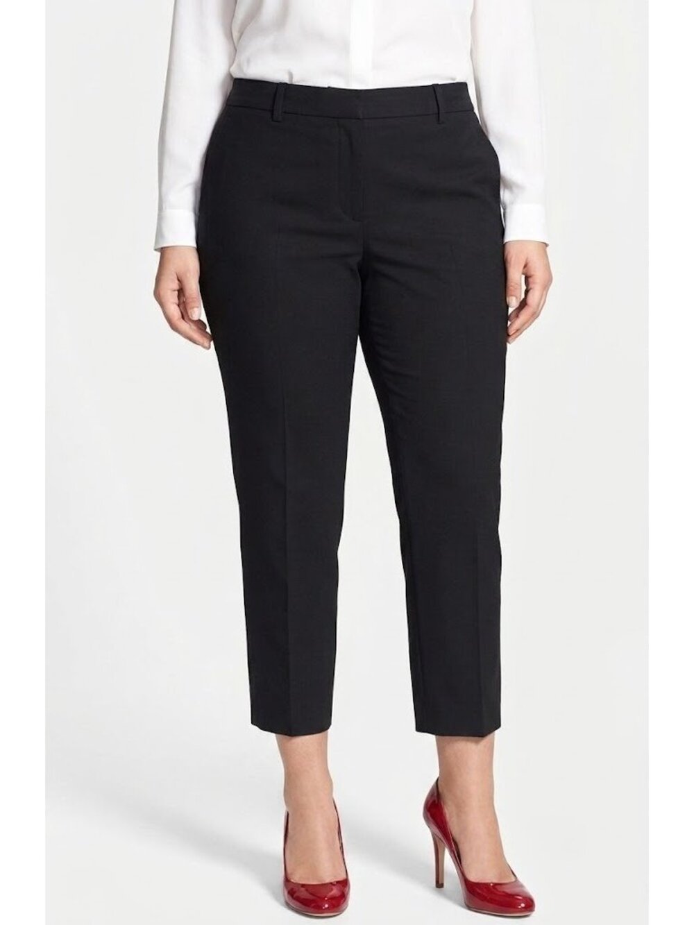 NWT Theory Testra O  in Black Sevona Stretch Wool Tapered Slim Ankle Pants 12
